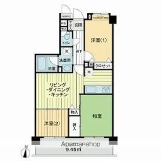 ライオンズマンション中野島【3階】の間取り