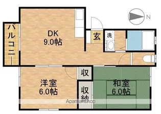 コーポラスカワベB【2階】の間取り