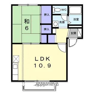 ファミールパークスA【203号室】の間取り