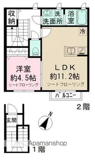 メゾン ド シャ ブラン【2階】の間取り