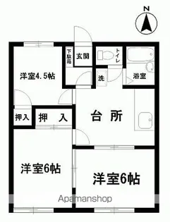 住吉コーポ A・B【B203号室】の間取り