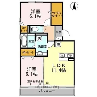 ヴィヴェンテ【3階】の間取り