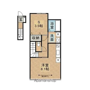 テゾーロ梨木B棟【202号室】の間取り
