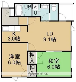 パームヒルB【201号室】の間取り