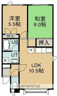 ハウス栗の木【202号室】の間取り