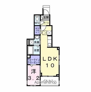 クレッシェンド石ヶ瀬【1階】の間取り