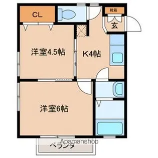 カンフォタブル桧原【201号室号室】の間取り