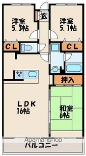 ロワールマンション古賀【4階】の間取り