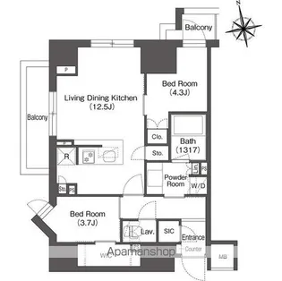 コンフォリア東上野【11階】の間取り