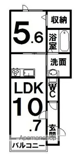 フォンテーヌ柏【201号室】の間取り