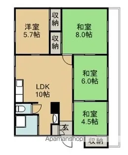 幸町コーポ【4階】の間取り