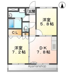 クレオール【2階】の間取り