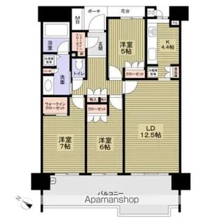 グランドメゾン星が丘山手B棟【6階】の間取り