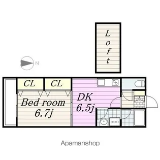 メイ・クレール【202号室】の間取り