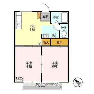 ドミール穴川【1階】の間取り