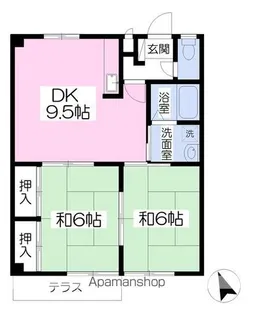 コーポ三奈木【1階】の間取り