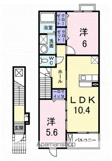 パークサイド A【2階】の間取り
