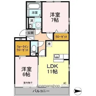 Y.サイレント ヴィラージュ【2階】の間取り