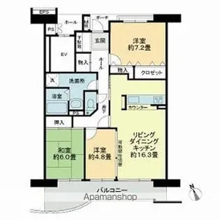 西福岡マリナタウンイーストコート【802号室】の間取り