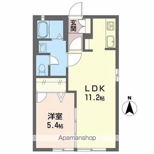 T.クレマチス.新保 C棟【101号室】の間取り