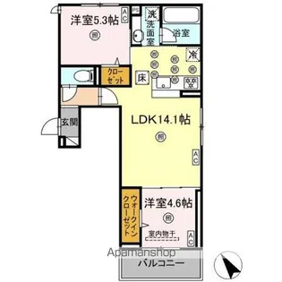 CAMPANELLA庚午北【1階】の間取り