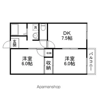 ヴィラK&K【208号室】の間取り