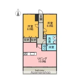 アムール アドニス【3階】の間取り