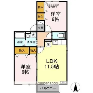 ルピナK・S ABC【2階】の間取り