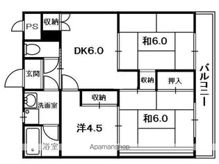 宮之阪ハイツ壱番館【4階】の間取り
