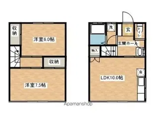 湯栄コーポ【D-1号室】の間取り