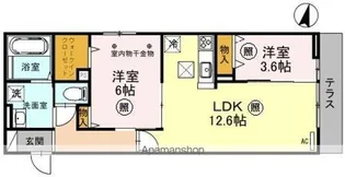 アーバンヘブン【1階】の間取り