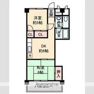 西陣レジデンス【2階】の間取り