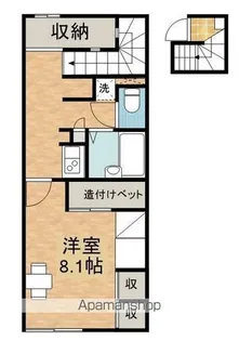 レオパレスこぶしの里 北六甲【2階】の間取り