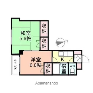 タウンズ大町【2階】の間取り