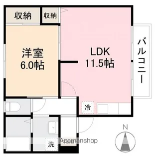 レジデンス香西【203号室】の間取り