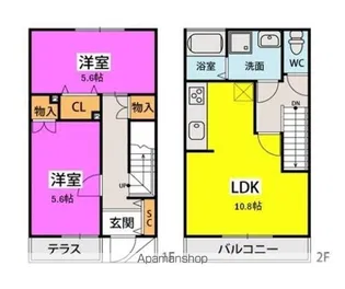 コスモパレス【1階】の間取り