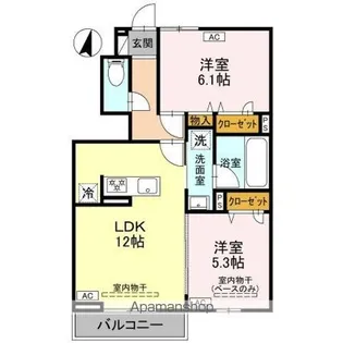 ウェルモート曙町【1階】の間取り