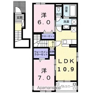 フィオーレ A【2階】の間取り