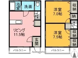 メゾネット坂井【W号室】の間取り
