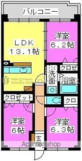 ソルベルデ五条【3階】の間取り