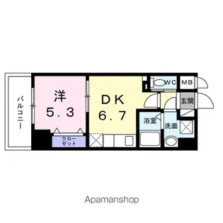 スアヴィス平塚八重咲【7階】の間取り