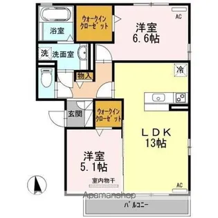 セジュール 三ツ池 A棟【2階】の間取り
