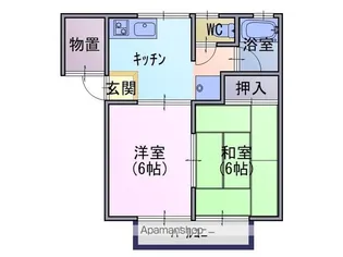 サン・フラワーひまわり諏訪アパート【201号室】の間取り