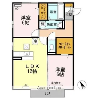 BLUE SKY HILLS A【106号室】の間取り