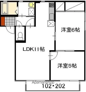 クオリティハイツ B棟【202号室】の間取り