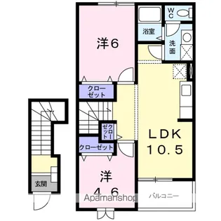 ジャン・ピュールⅢ【2階】の間取り
