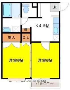 センチュリーハウス津志田B【2階】の間取り