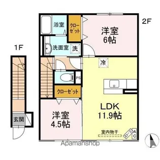 ラフィーネ山王【2階】の間取り