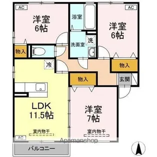 リビングタウン盛岡南 A【2階】の間取り