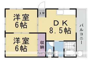 吉田中大路町アパート【201号室】の間取り